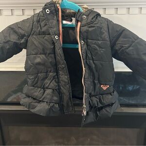 Roxy Black Puffer Jacket for Kids